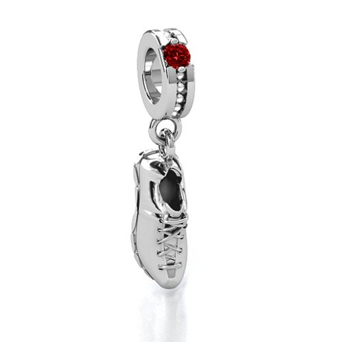 Running Free Bracelet Charm – Sterling Silver with Garnet