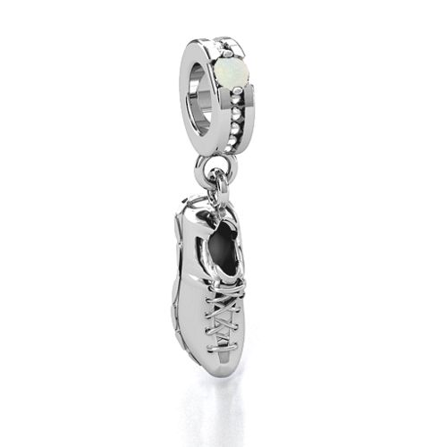 Running Free Bracelet Charm – Sterling Silver with Opal