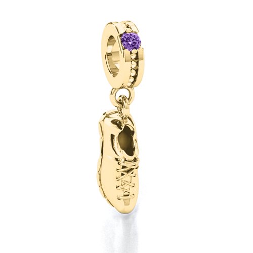 Running Free Bracelet Charm – 9kt Yellow Gold with Amethyst