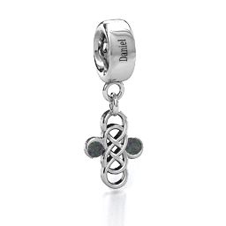 Sisters Forever Bracelet Charm in 925 Sterling Silver with Alexandrite