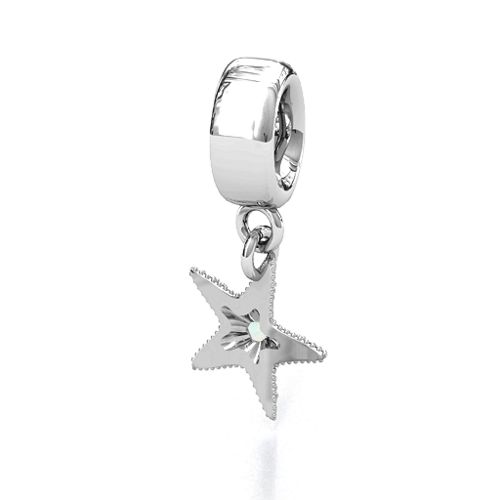 Starfish Bracelet Charm – Sterling Silver with Opal
