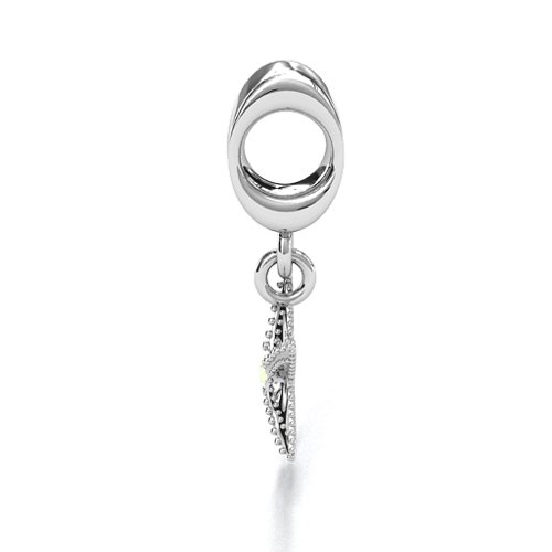 Starfish Bracelet Charm – Sterling Silver with Peridot