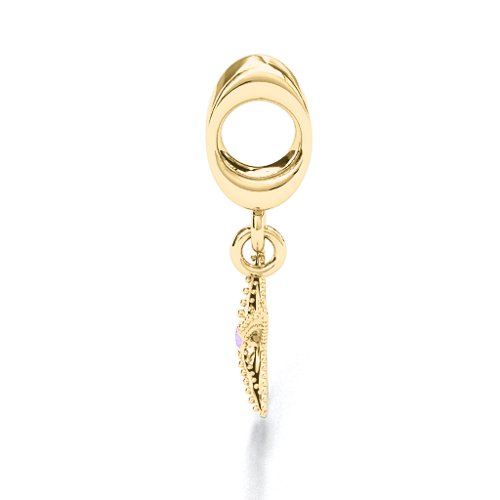 Starfish Bracelet Charm – 9kt Yellow Gold with Amethyst
