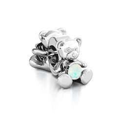 My Teddy Bear Bracelet Charm in 925 Sterling Silver with Opal