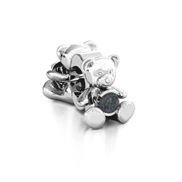 My Teddy Bear Bracelet Charm in 925 Sterling Silver with Alexandrite