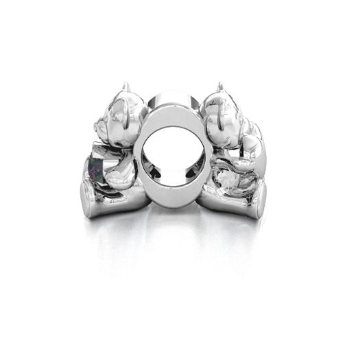 My Teddy Bear Bracelet Charm – Sterling Silver with Alexandrite