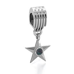 U.S Military Medal Bracelet Charm in 925 Sterling Silver