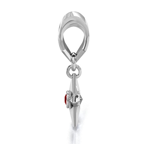 U.S Military Medal Bracelet Charm – Sterling Silver with Garnet