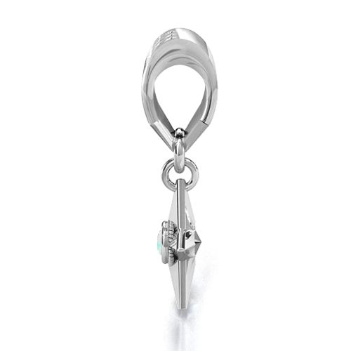 U.S Military Medal Bracelet Charm – Sterling Silver with Opal