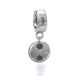 Yin-Yang Perfect Match Bracelet Charm in 925 Sterling Silver with Alexandrite