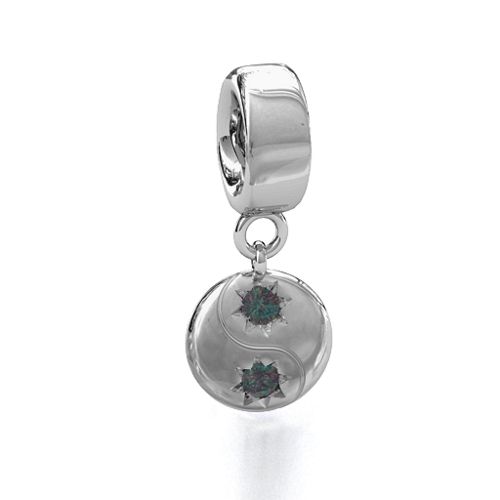 Yin-Yang Perfect Match Bracelet Charm – Sterling Silver with Alexandrite