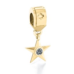 My Hero - Canada Flag Bracelet Charm in 9K Solid Yellow Gold