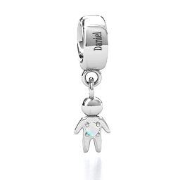 My Man Bracelet Charm in 925 Sterling Silver with Opal