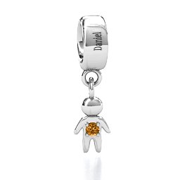 My Man Bracelet Charm in 925 Sterling Silver with Citrine