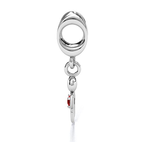My Man Bracelet Charm – Sterling Silver with Garnet