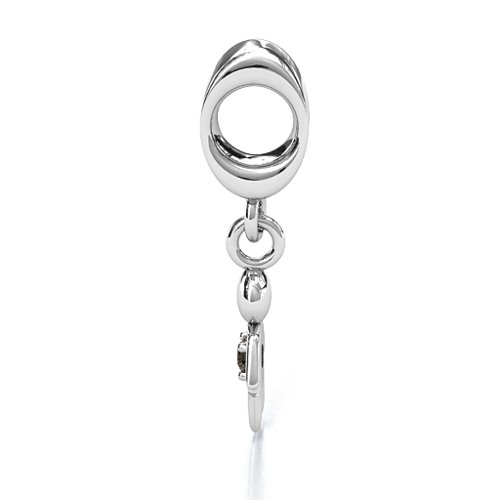 My Man Bracelet Charm – Sterling Silver with Smokey Quartz