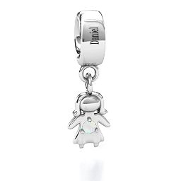 Perfect Woman Bracelet Charm in 925 Sterling Silver with Opal