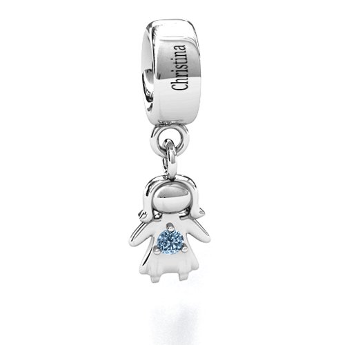 Perfect Woman Bracelet Charm – Sterling Silver with Aquamarine