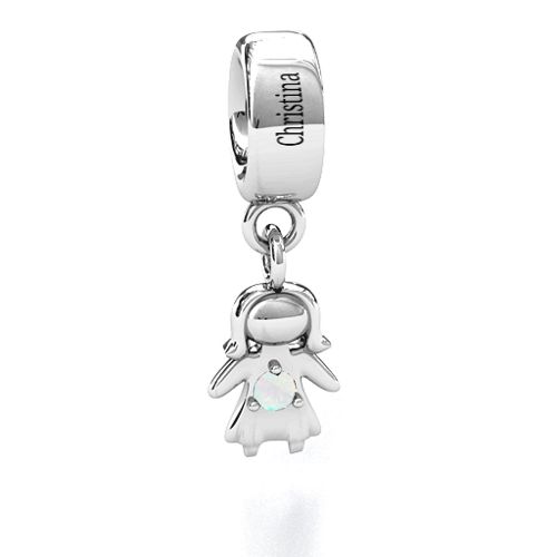 Perfect Woman Bracelet Charm – Sterling Silver with Opal