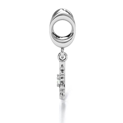Snowflake Bracelet Charm – Sterling Silver with Opal