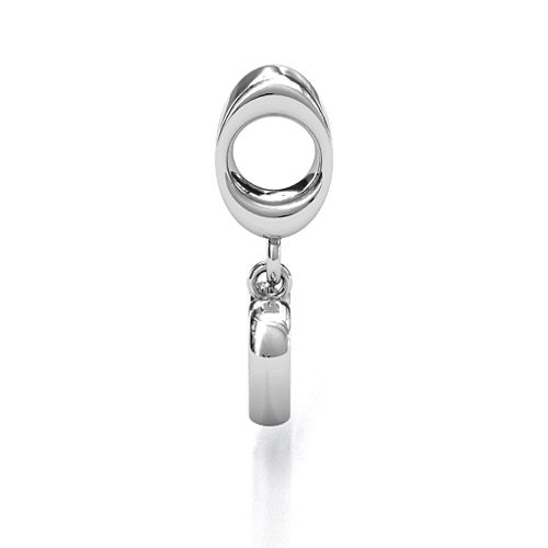 Heart Nest Bracelet Charm – Sterling Silver with Opal