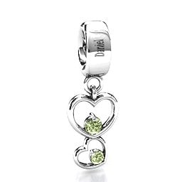 Double Heart Nest Bracelet Charm