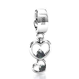Double Heart Nest Bracelet Charm