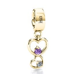 Double Heart Nest Bracelet Charm