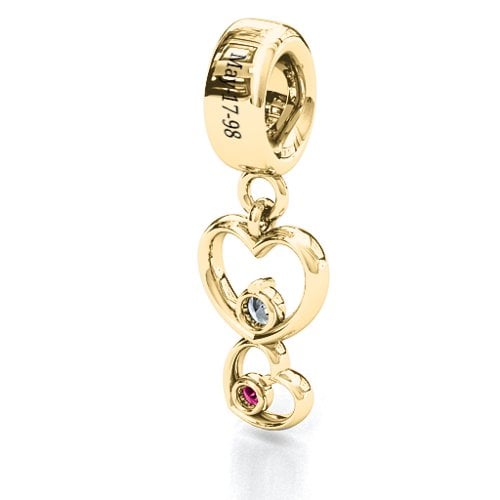 Double Heart Nest Bracelet Charm