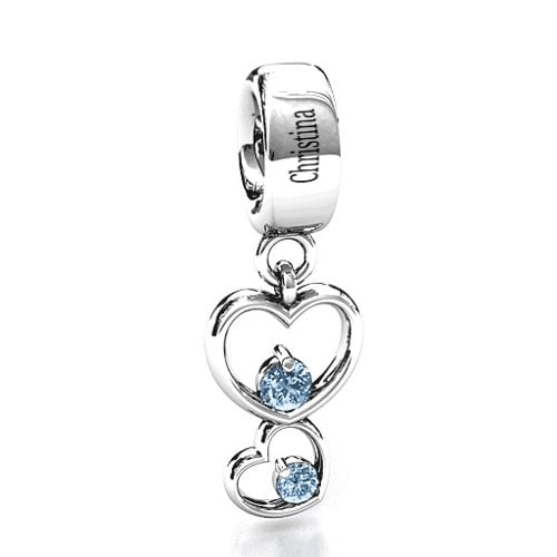 Double Heart Nest Bracelet Charm