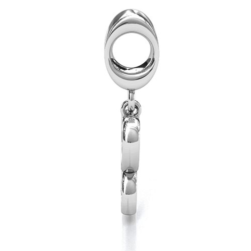 Double Heart Nest Bracelet Charm – Sterling Silver with Alexandrite