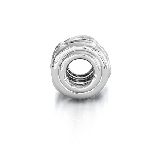 Heart Quintet Bracelet Charm – Sterling Silver with Garnet