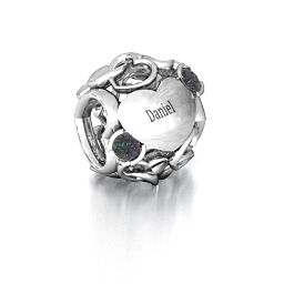 Party of Hearts Bracelet Charm in 925 Sterling Silver with Alexandrite