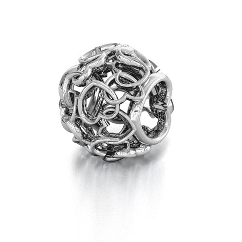 Party of Hearts Bracelet Charm – Sterling Silver with Alexandrite