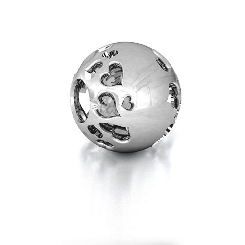 Hearts Mosaic Bracelet Charm – Sterling Silver