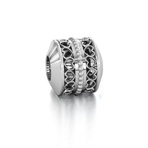 Hearts Aligned Bracelet Charm – Sterling Silver