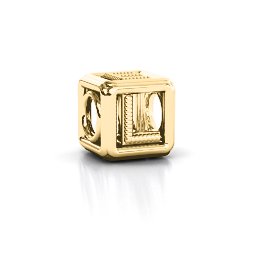 Love Cube Bracelet Charm in 9K Solid Yellow Gold