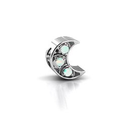 To the Moon and Back Bracelet Charm in 925 Sterling Silver with Opal