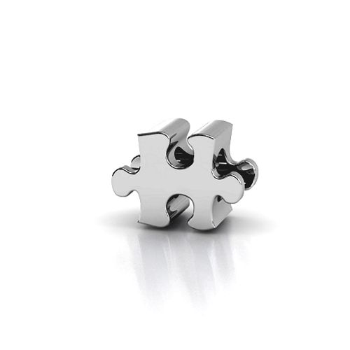 Puzzle Piece of your Heart Bracelet Charm – Sterling Silver with Alexandrite