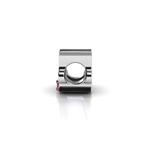 Puzzle Piece of your Heart Bracelet Charm – Sterling Silver with Garnet