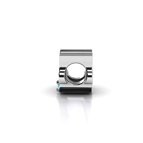 Puzzle Piece of your Heart Bracelet Charm – Sterling Silver with Blue Topaz