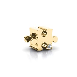 Puzzle Piece of your Heart Bracelet Charm in 9K Solid Yellow Gold