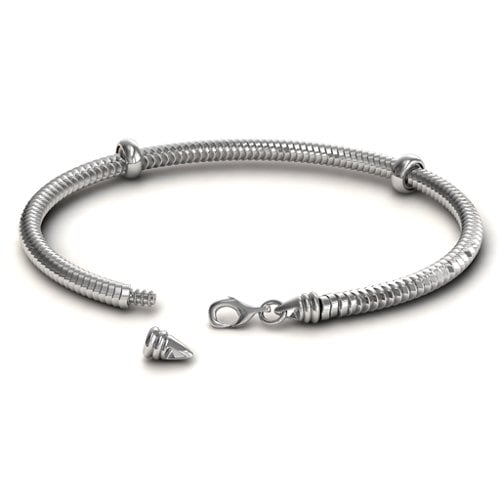 7.5" Silver Snake Bracelet