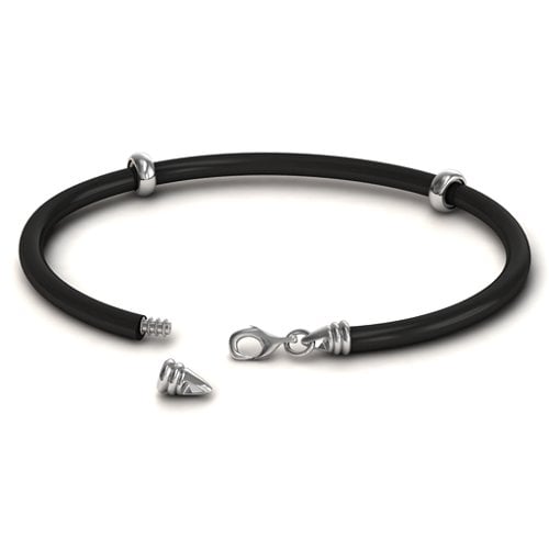 7.5" Leather Bracelet with Silver Clasps