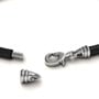 7.5" Leather Bracelet with Silver Clasps