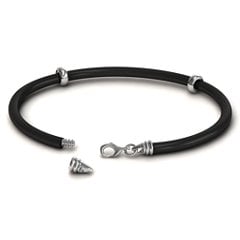 7.5" Leather Bracelet with Silver Clasps
