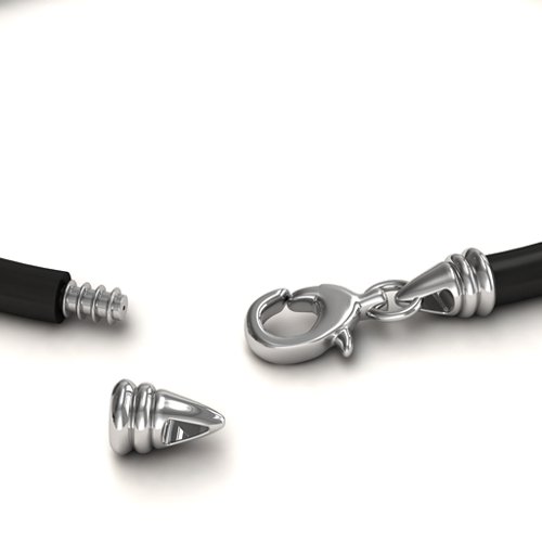 7.5" Leather Bracelet with Silver Clasps – Sterling Silver