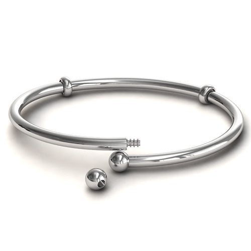 7" Silver Flex Bangle Charm Bracelet