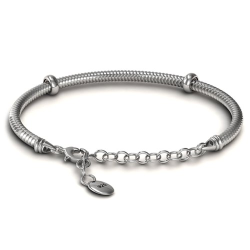 7.5" Silver Snake Bracelet with 1.5" Extender – Sterling Silver