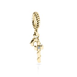 Candy Cane Bracelet Charm in 9K Solid Yellow Gold
